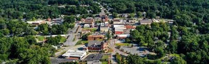 Aerial image of the downtown area of Dallas, GA